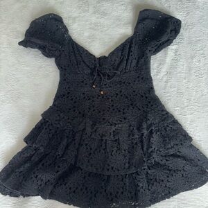 super cute black mini romper dress